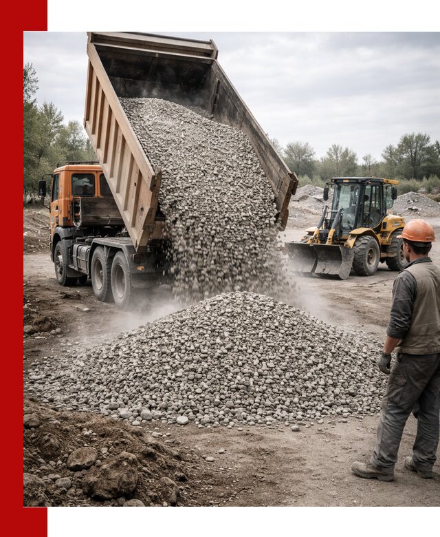 Доставка щебня в Кингисеппе крупными и мелкими фракциями