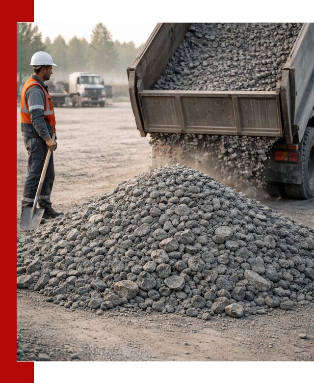 Гранитный щебень фракции 100–201 для строительства в Кингисеппе