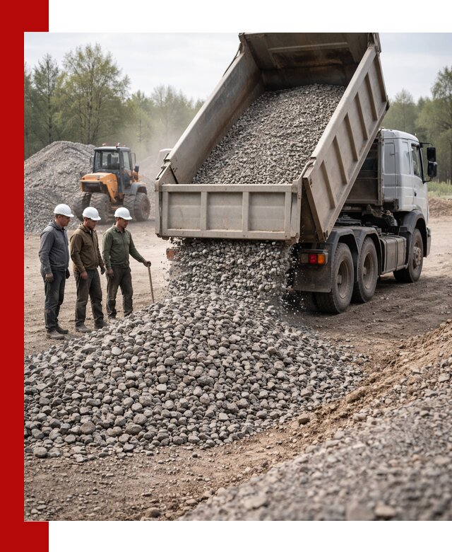 Доставка гравийного щебня фракции 70-120 в Кингисеппе