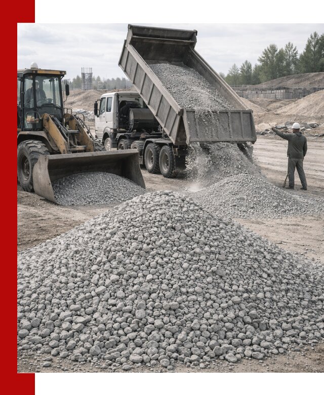Доставка известнякового щебня фр. 5–20 в Кингисеппе