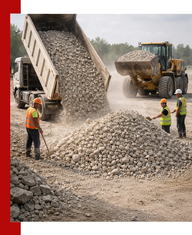 Доставка известнякового щебня фр. 40-70 в Кингисеппе