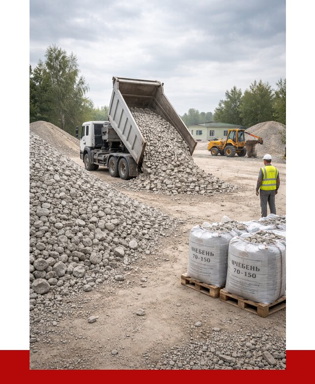 Известняковый щебень фракция 70-150 в Кингисеппе от 1298 р. | ПРОНЕРУДКгп