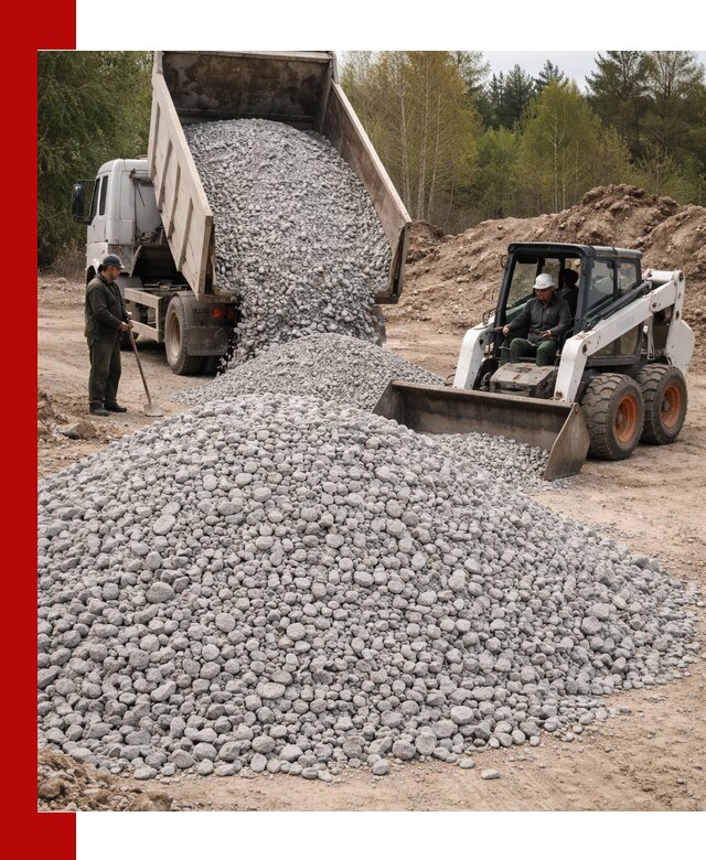 Доставка доломитового щебня в Кингисеппе напрямую от карьера