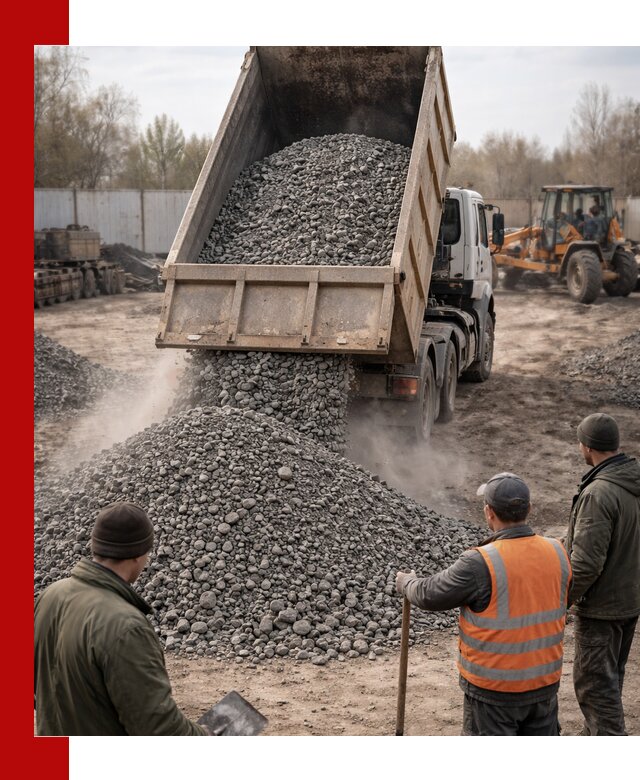 Доставка шлакового щебня в удобные сроки по выгодной цене в Кингисеппе