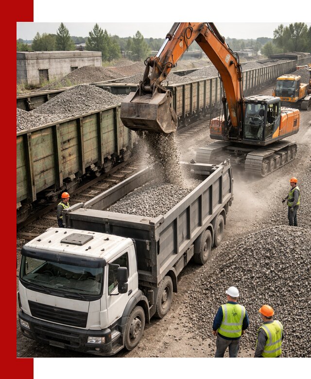 Железнодорожный щебень фракция 25–60 для поставок в Кингисеппе