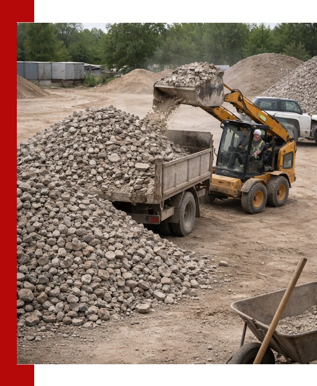 Доставка вторичного щебня в Кингисеппе для строительных работ