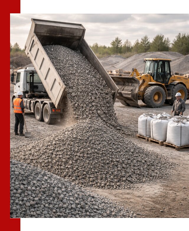 Бетонный щебень фракция 5–20 с доставкой в Кингисеппе