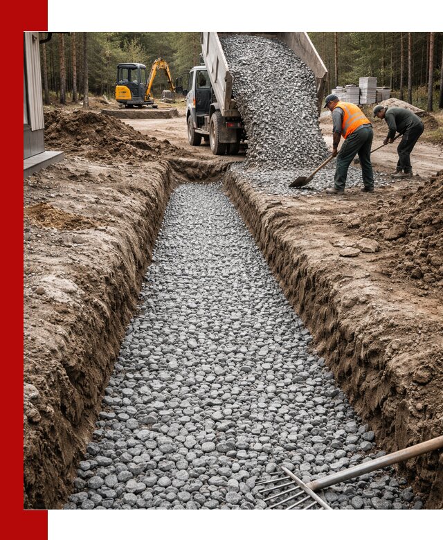 Щебень для дренажа с доставкой в Кингисеппе высокого качества