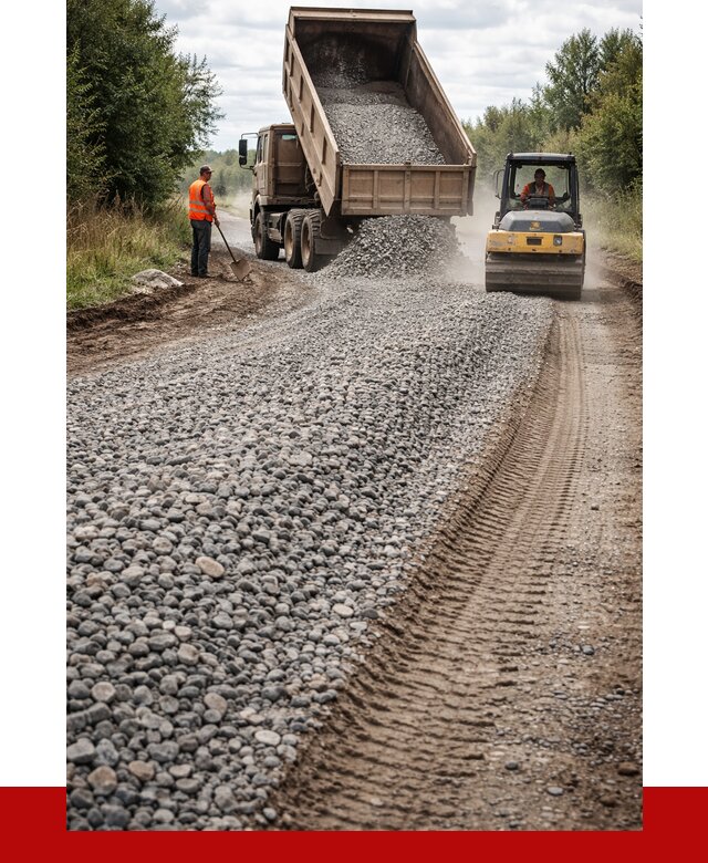 Щебень для отсыпки дороги в Кингисеппе от 2804 р. ПРОНЕРУДКгп
