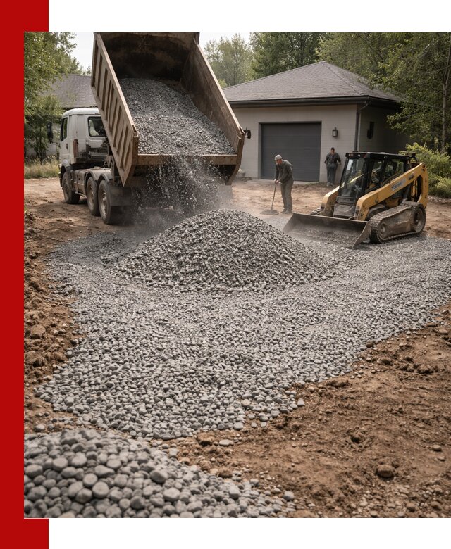 Щебень для парковки в Кингисеппе: доставка и укладка качественного материала