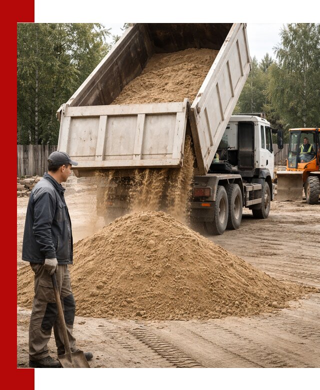 Доставка и продажа песка с разгрузкой в Кингисеппе
