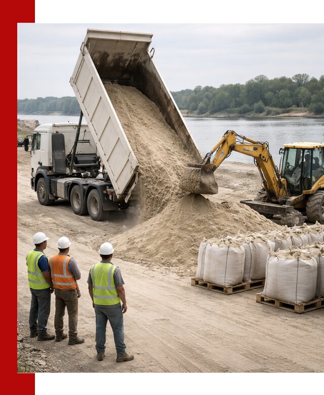 Доставка речного песка в Кингисеппе самосвалами и погрузкой