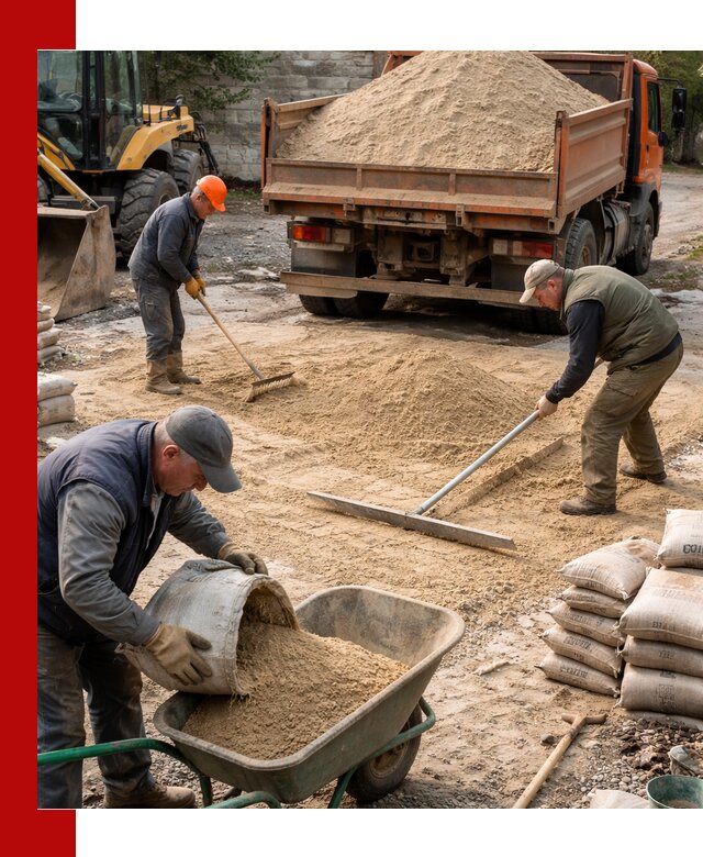 Поставка песка для стяжки в Кингисеппе с быстрой доставкой