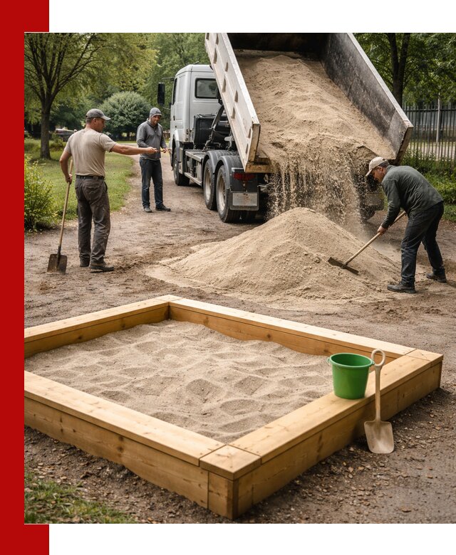 Песок для песочницы с доставкой в Кингисеппе недорого и чистый