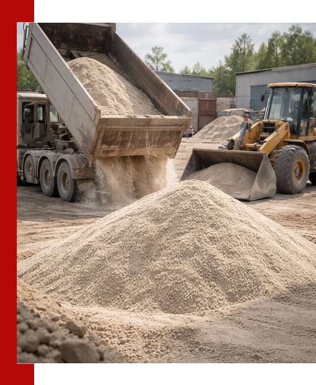 Кварцевый песок с доставкой в Кингисеппе для строительных работ