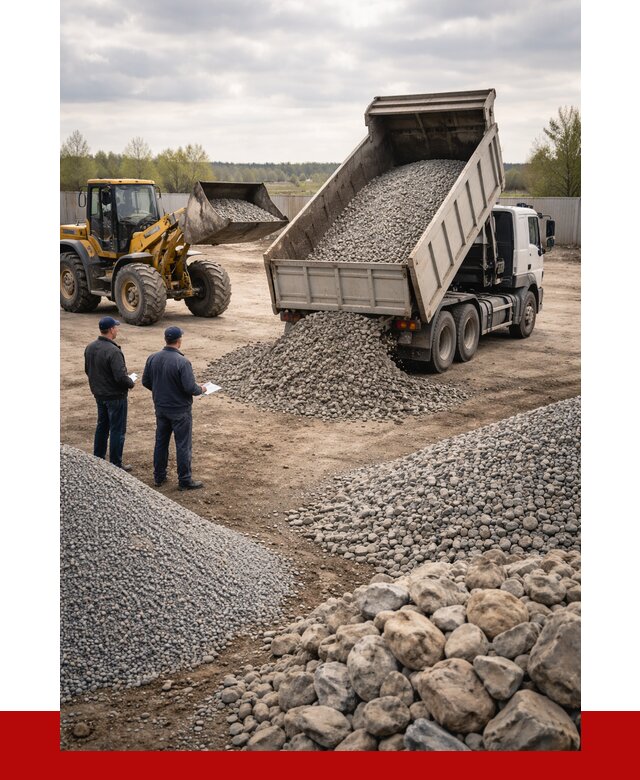 Гравий и камень с доставкой в Кингисеппе от 4361 р. - ПРОНЕРУДКгп