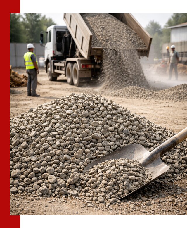 Доставка гравия фракции 20-40 в Кингисеппе с самосвалами