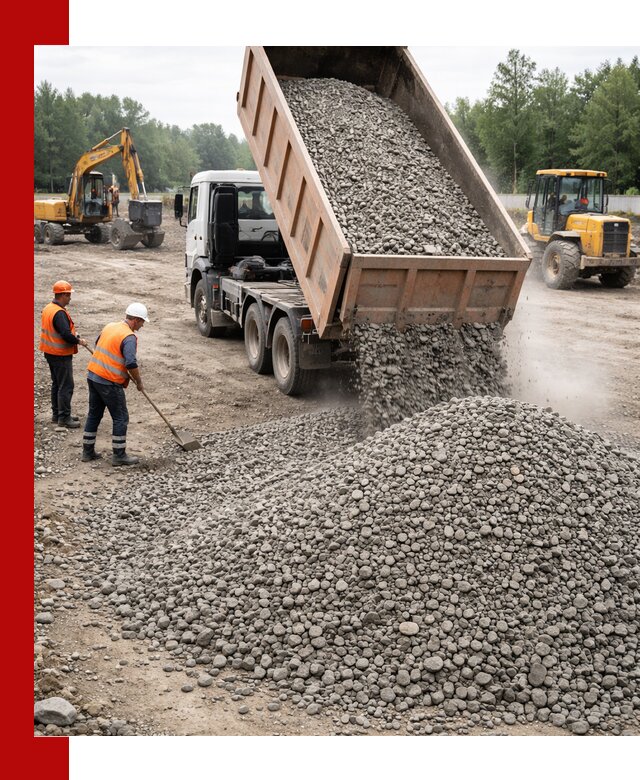 Доставка гравия фракции 40-70 в Кингисеппе оптом и в розницу