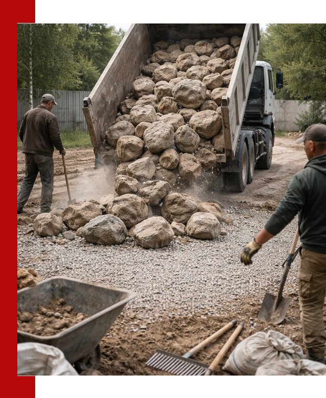Доставка и укладка булыжника в Кингисеппе