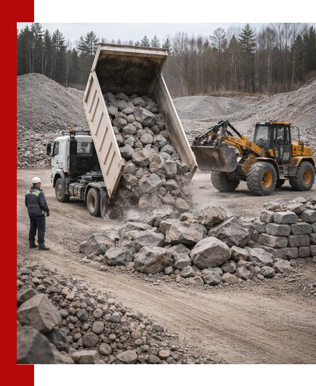 Доставка и продажа бутового гранитного камня в Кингисеппе