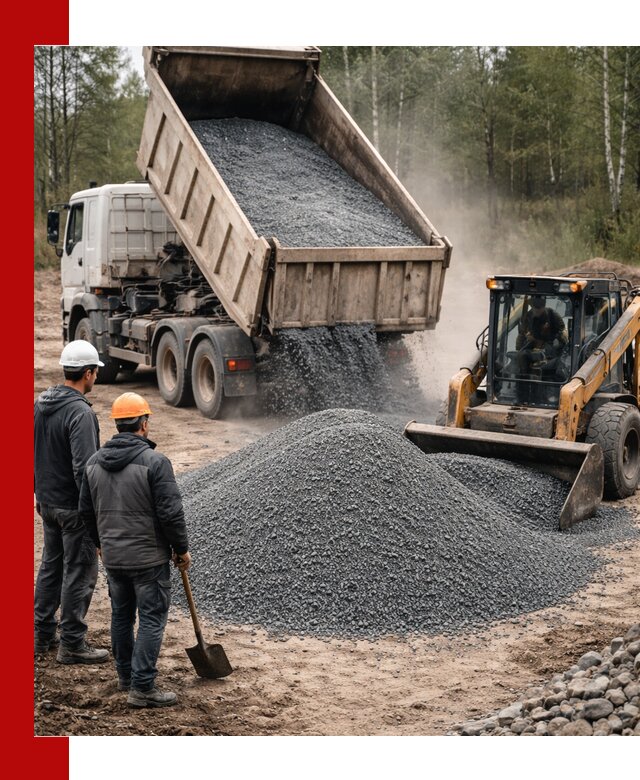 Гранитный отсев 0-5 с доставкой и разгрузкой в Кингисеппе