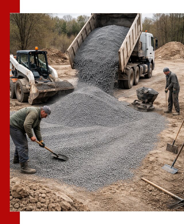 Отсев для подсыпки в Кингисеппе — доставка и подсыпка на участок