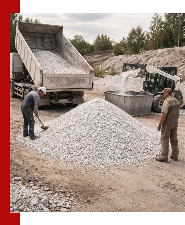 Доставка и продажа белой мраморной крошки в Кингисеппе