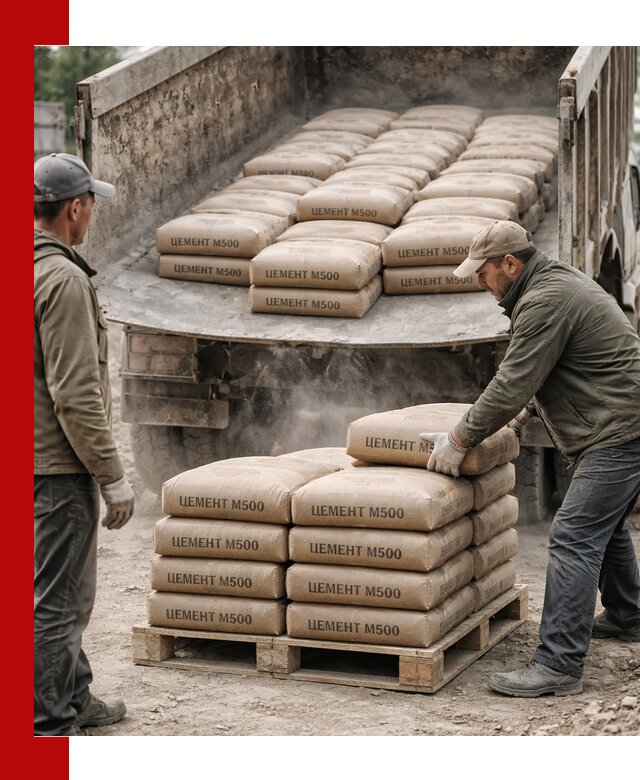 Цемент М500 с доставкой самосвалом в Кингисеппе