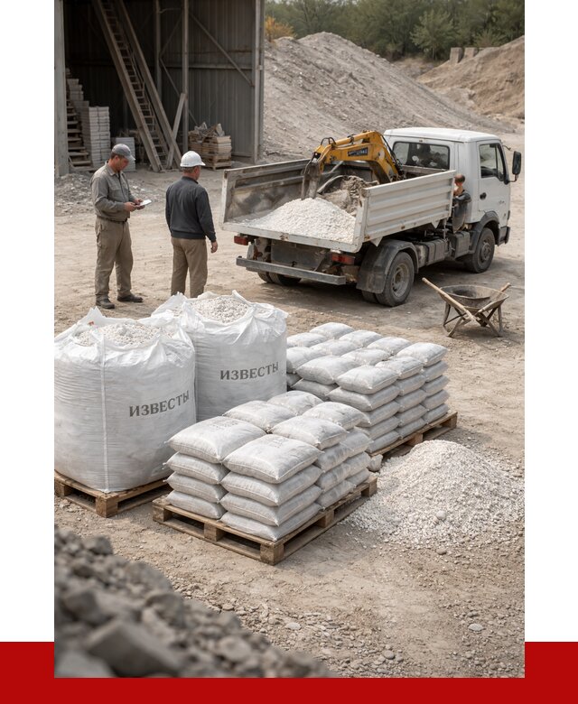 Известь строительная в Кингисеппе с доставкой от 4361 р. | ПРОНЕРУДКгп