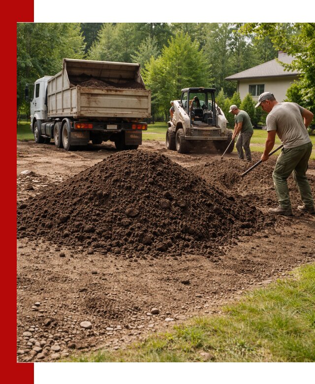 Доставка и укладка грунта для газона в Кингисеппе
