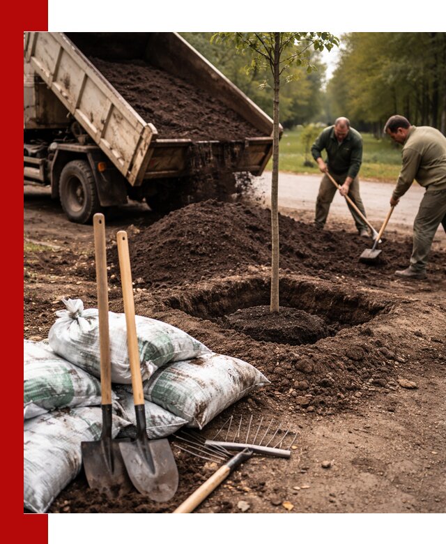 Грунт для посадки деревьев в Кингисеппе — доставка и подготовка почвы