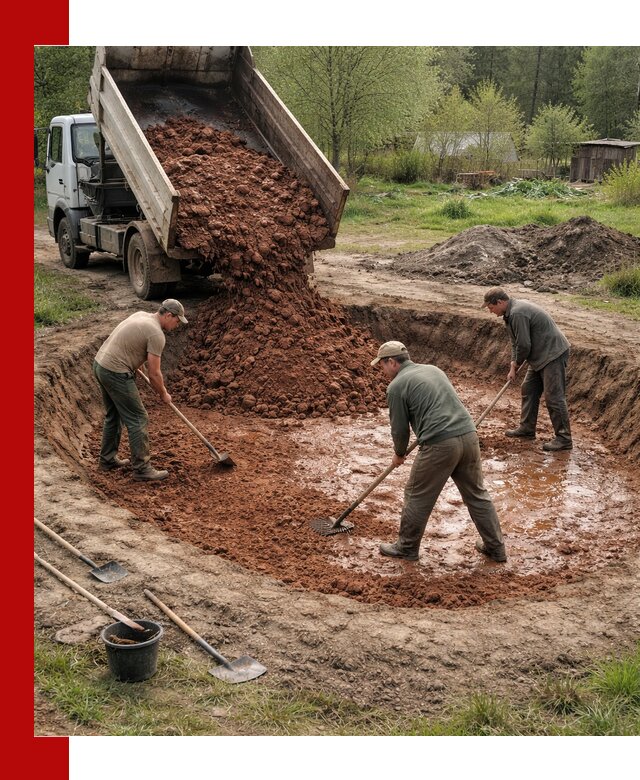 Купить качественную глину для пруда в Кингисеппе