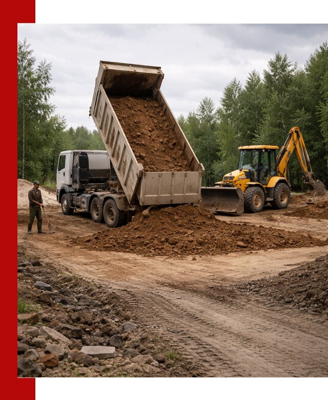 Доставка суглинка самосвалами в Кингисеппе подсыпка и планировка