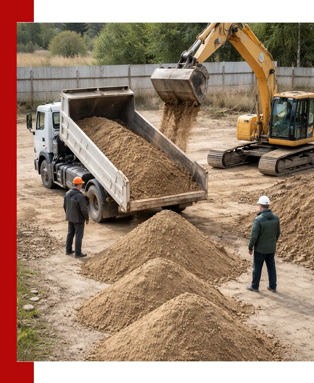 Доставка супеси вагонными и автопартиями в Кингисеппе