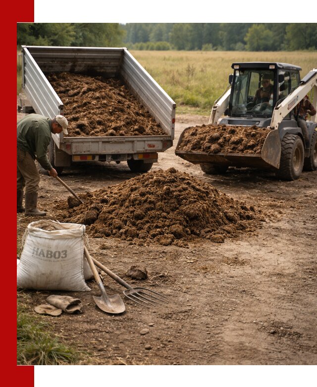 Доставка конского навоза в Кингисеппе с разгрузкой и доставкой на объект