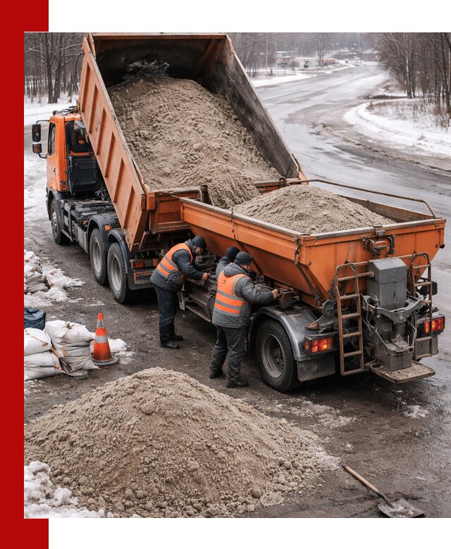 Поставка и вывоз пескосоля в Кингисеппе оптом и в розницу