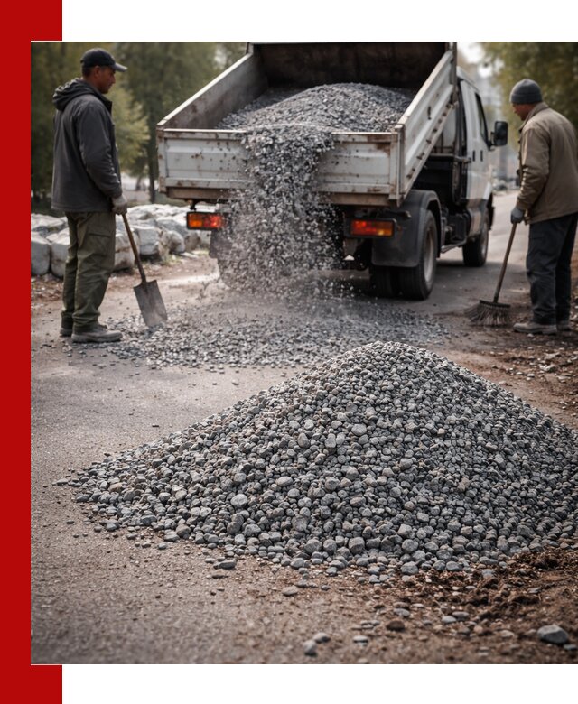 Гранитная крошка для посыпки дорог и тротуаров в Кингисеппе