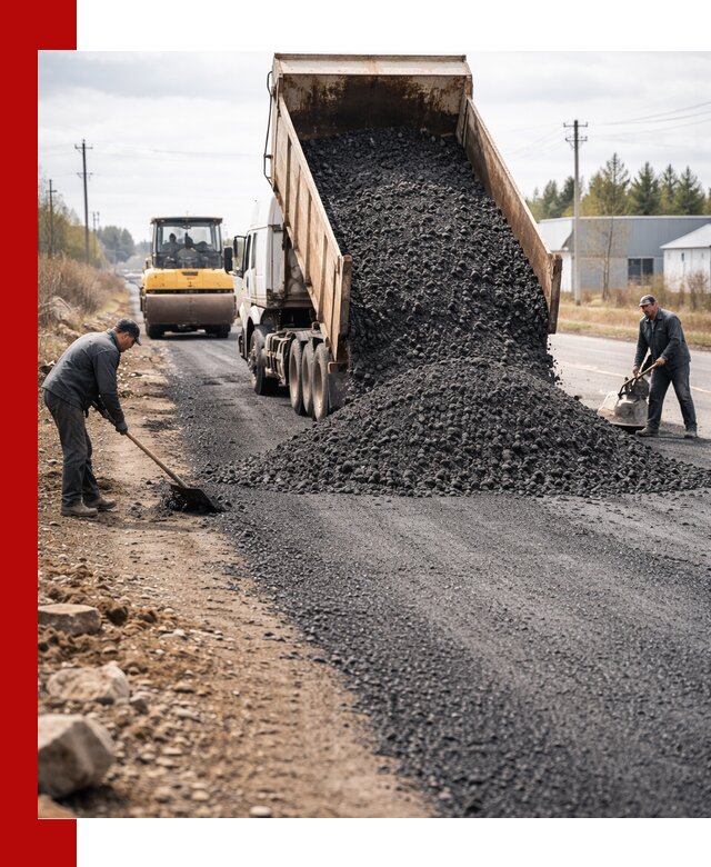 Асфальтовая крошка для дорог в Кингисеппе — поставка и доставка