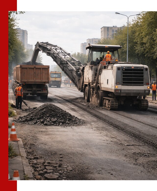 Фрезерованный асфальт в Кингисеппе — удаление и вывоз старого покрытия