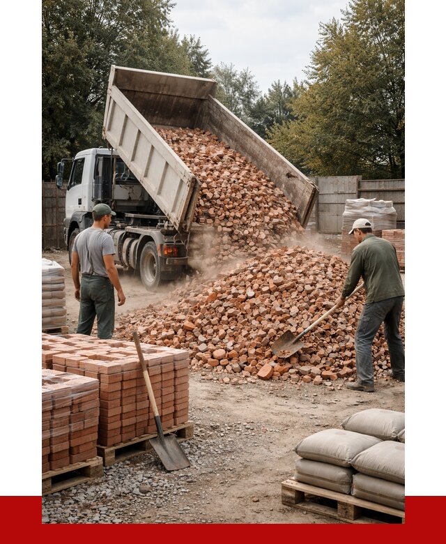 Бой кирпича в Кингисеппе с доставкой от 4361 руб/куб | ПРОНЕРУДКгп