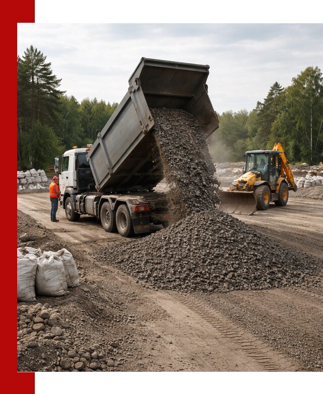 Доставка дробленого асфальта в Кингисеппе для дорожных работ