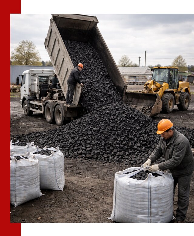 Доставка каменного угля в Кингисеппе оптом и в розницу