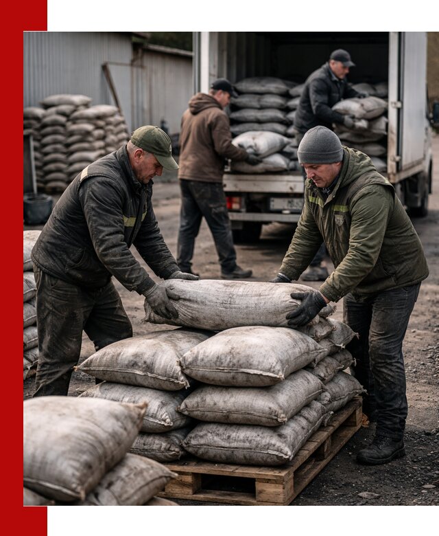 Доставка угля в мешках по выгодным ценам в Кингисеппе