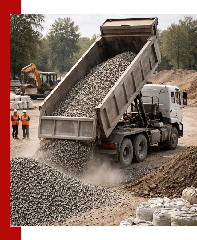 Аренда самосвала в Кингисеппе для доставки сыпучих и нерудных материалов