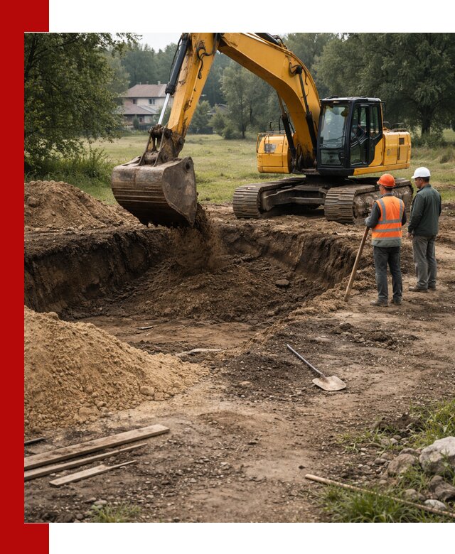 Рытье котлована под фундамент в Кингисеппе (быстро и недорого)
