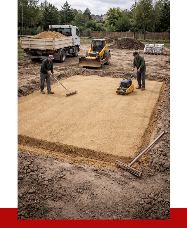 Устройство песчаной подушки в Кингисеппе от 4673 р. ПРОНЕРУДКгп