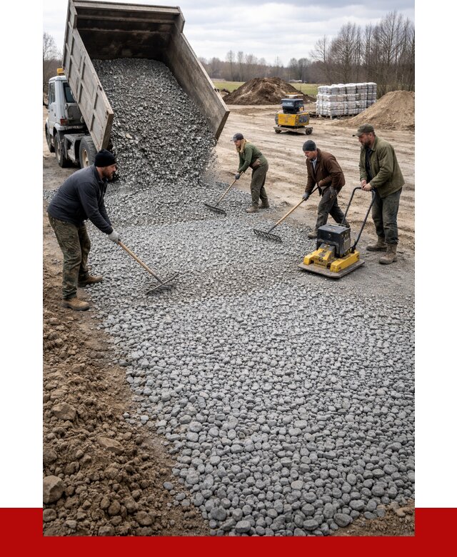 Устройство щебеночной подушки в Кингисеппе от 4673 р. ПРОНЕРУДКгп